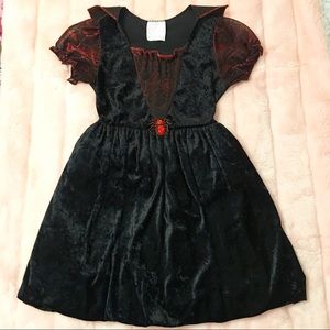 Spencer Gifts Girl's Spider Witch Vampire Dress Costume Medium Black Velvet